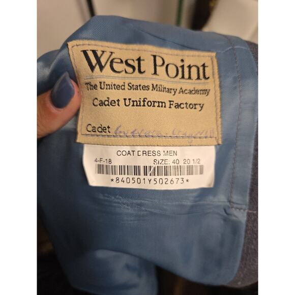 Military Academy West Point Men's Cadet Gray Wool Uniform Jacket Coat 40 20 1/2 - Picture 10 of 10